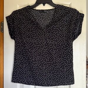 Black Polka Dot Women's Top